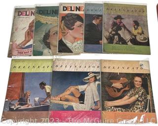 Eight (8) Vintage Delineator Magazines