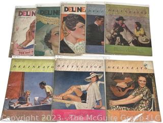 Eight (8) Vintage Delineator Magazines