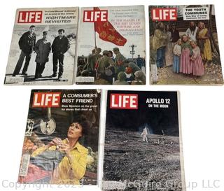 Five (5) Vintage Life Magazines