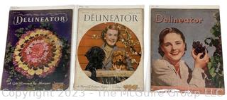 Three (3) Vintage Delineator Magazines