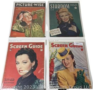 Four (4) Vintage Magazines Including Screen Guide, Stardom and Picture Wise