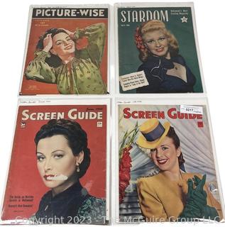 Four (4) Vintage Magazines Including Screen Guide, Stardom and Picture Wise