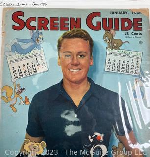 Five (5) Vintage Screen Guide Magazines