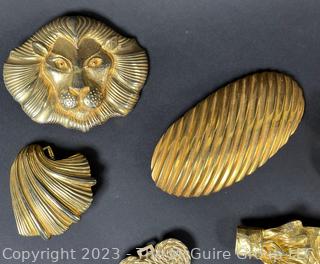 Group of Oversized Women's Belt Buckles Including Lion