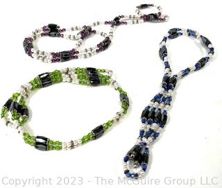 Three (3) Magnetic Bead Bracelet Necklaces