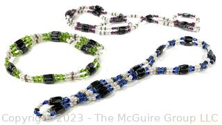 Three (3) Magnetic Bead Bracelet Necklaces