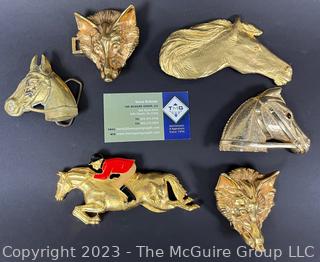 Collection of Fox Hunting and Riding Women's Belt Buckles Including Dotty Smith 