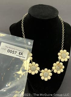 Kate Spade Yellow Enamel Flower Bumble Bee Necklace