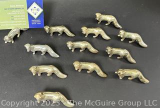 Group of Fox Shaped Place Card Holders 