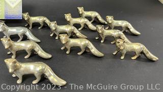 Group of Fox Shaped Place Card Holders 