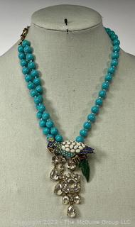 J. Crew Rhinestone Parrot Necklace.  