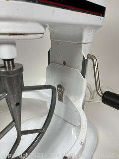 KitchenAid Professional 6 Mixer White With Attachments.  First of two being offered in this auction. Bowl does not fit. 