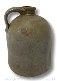 19th Century Salt Glazed Stoneware Jug.  10" tall