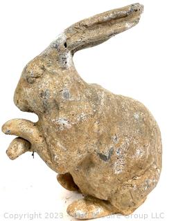 Hollow Cement Rabbit, Cement Angel and Composition Horse Head 