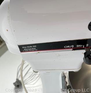 KitchenAid Professional Mixer White With Attachments.  Second of two being offered in this auction.