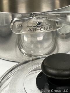 Group of Pots and Pans with Lids by All Clad and Farberware