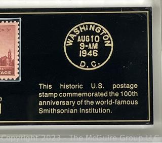 100th Anniversary Limited Numbered Edition Commemorative Smithsonian Postage Stamp Encased in Plexi. 