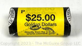 Roll of (25) Golden Uncirculated United States Mint P Dollar Coins 