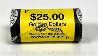 Roll of (25) Golden Uncirculated United States Mint P Dollar Coins 