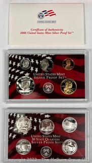 Two (2) United States Mint Silver Proof Sets 2006