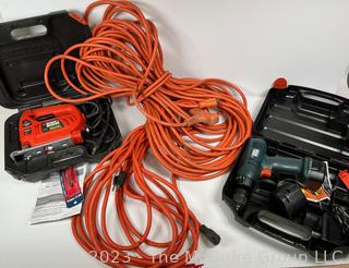 Two (2) Black and Decker Electric Tools and Power Cords