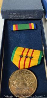 Four (4) Military Service Medals and Ribbons Including Navy Good Conduct Medal