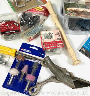 Group of Household Items Including Racquet Game and Bullet Mold