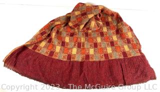 Hand Loomed Wool Patchwork Scarf or Throw