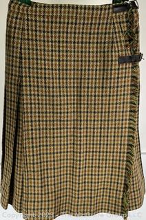 Mosbrook Green Plaid Kilt Women's Pleated Kilt. 