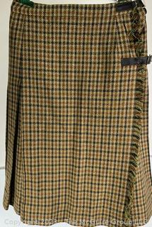 Mosbrook Green Plaid Kilt Women's Pleated Kilt. 