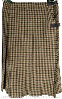 Mosbrook Green Plaid Kilt Women's Pleated Kilt. 