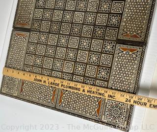 Arabesque Mother of Pearl Inlaid Folding Backgammon & Chess Game Board