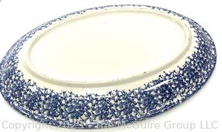 Porcelain Blue White Spongeware Serving Platter