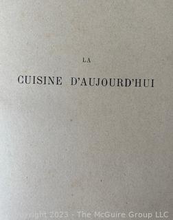 Book: La Cuisine d'Aujourd'hui Cookbook by Urbain-Dubois 1897 in French 