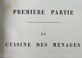 Book: Le Livre de Cuisine by Jules Gouffe Published by Librairie Hachette, Paris, 1870 Leather Bound Second Edition.