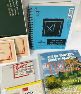 Art Books and Supplies Including Sketch Books