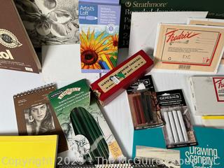 Art Books and Supplies Including Sketch Books