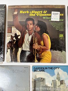 Five (5) Vintage Vinyl LP Records Including Barbara Streisand, Joan Baez, Melanie and Herb Albert