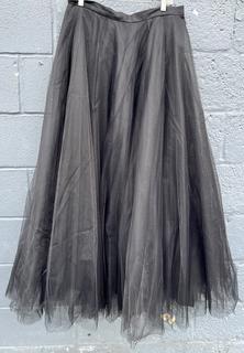 Tadashi Shoji Black Tulle Full Length Skirt