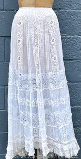 Victorian White Hand Made Lace Cotton Slip