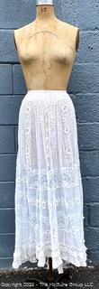 Victorian White Hand Made Lace Cotton Slip