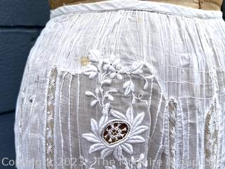 Victorian White Hand Made Lace Cotton Slip