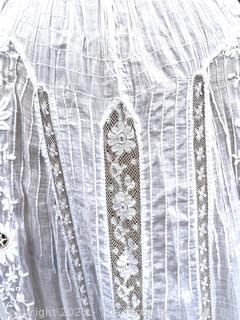 Victorian White Hand Made Lace Cotton Slip