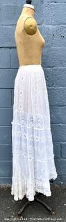 Victorian White Hand Made Lace Cotton Slip