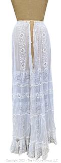 Victorian White Hand Made Lace Cotton Slip