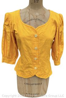 Vintage Yellow Cotton Yves Saint Laurent Variation Blouse 
