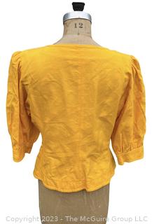 Vintage Yellow Cotton Yves Saint Laurent Variation Blouse 
