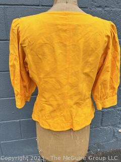 Vintage Yellow Cotton Yves Saint Laurent Variation Blouse 
