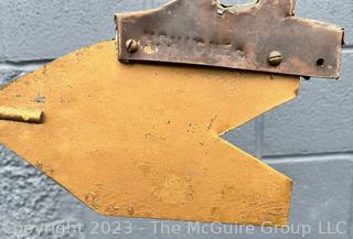 Antique Copper and Porcelain Weathervane on Stand with Lightening Rod.  Stamped with Makers Name, H S HUGHES