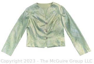 Vintage Green Silk with Foil Thread Evening Jacket